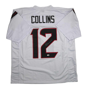 Autographed/Signed Nico Collins Houston White Football Jersey JSA COA