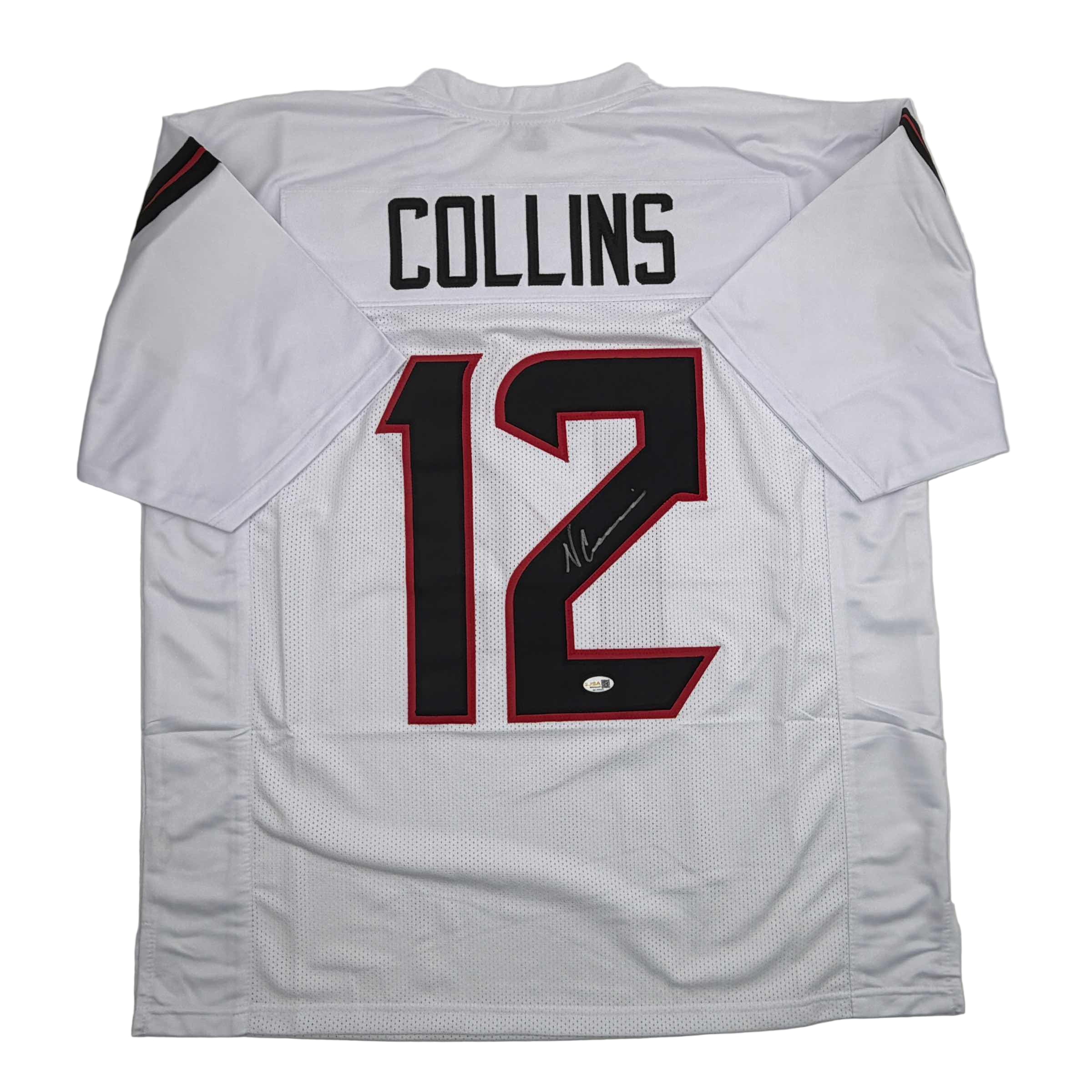 Autographed/Signed Nico Collins Houston White Football Jersey JSA COA