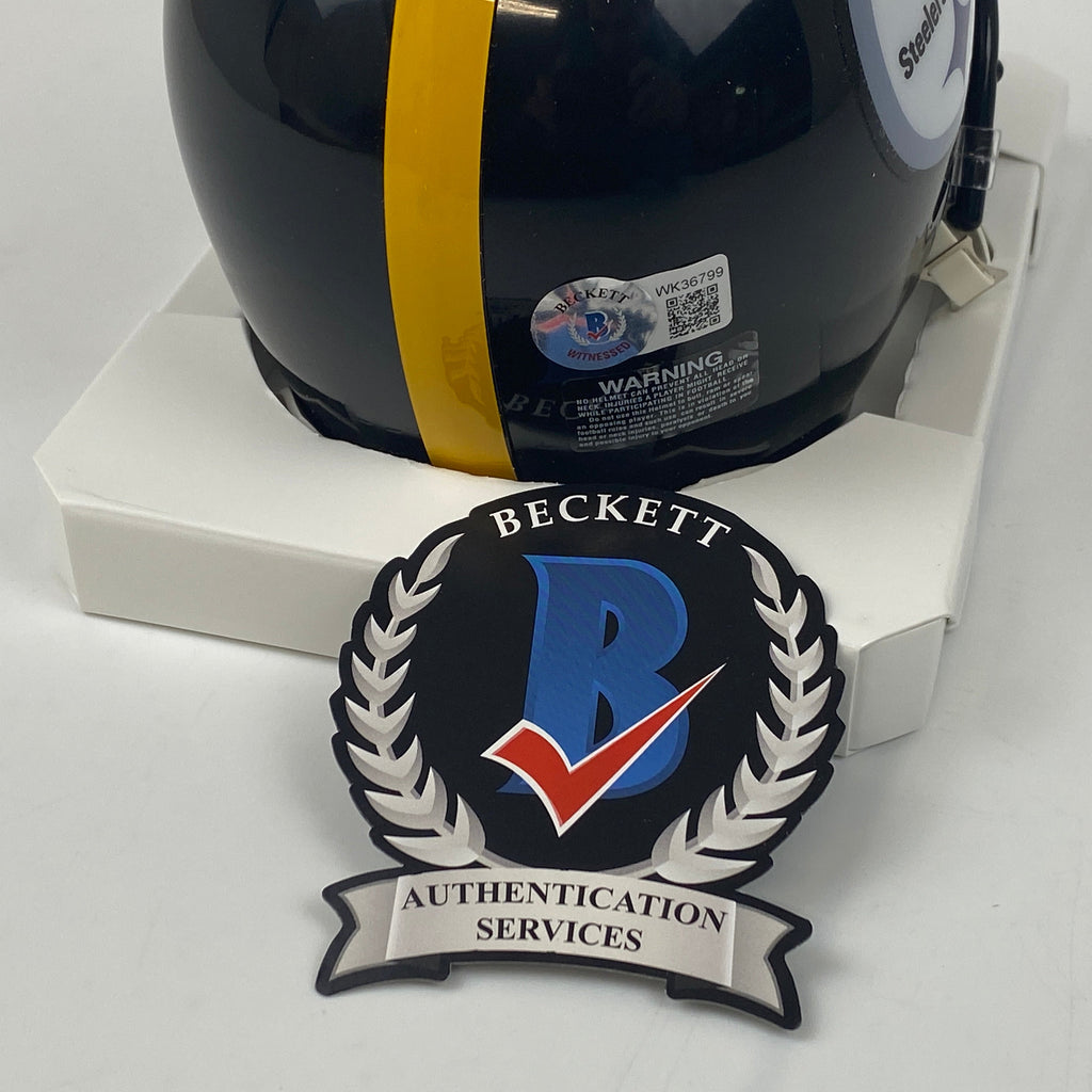 Autographed/Signed Chase Claypool Pittsburgh Steelers Mini Football Helmet Beckett BAS COA
