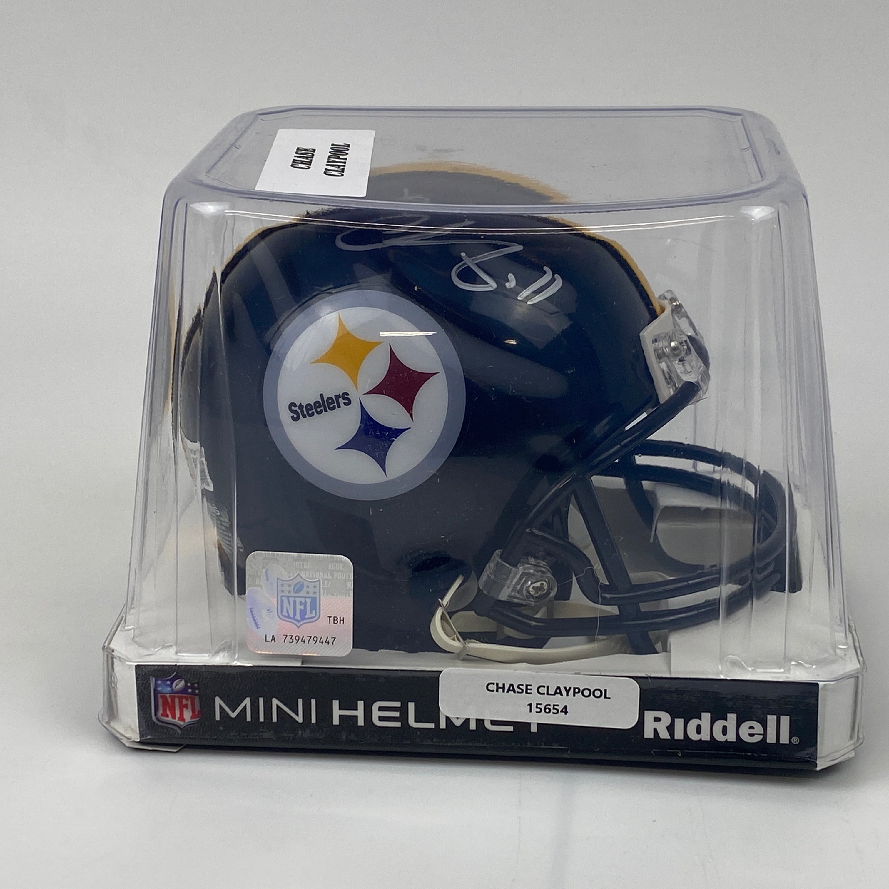 Autographed/Signed Chase Claypool Pittsburgh Steelers Mini Football Helmet Beckett BAS COA