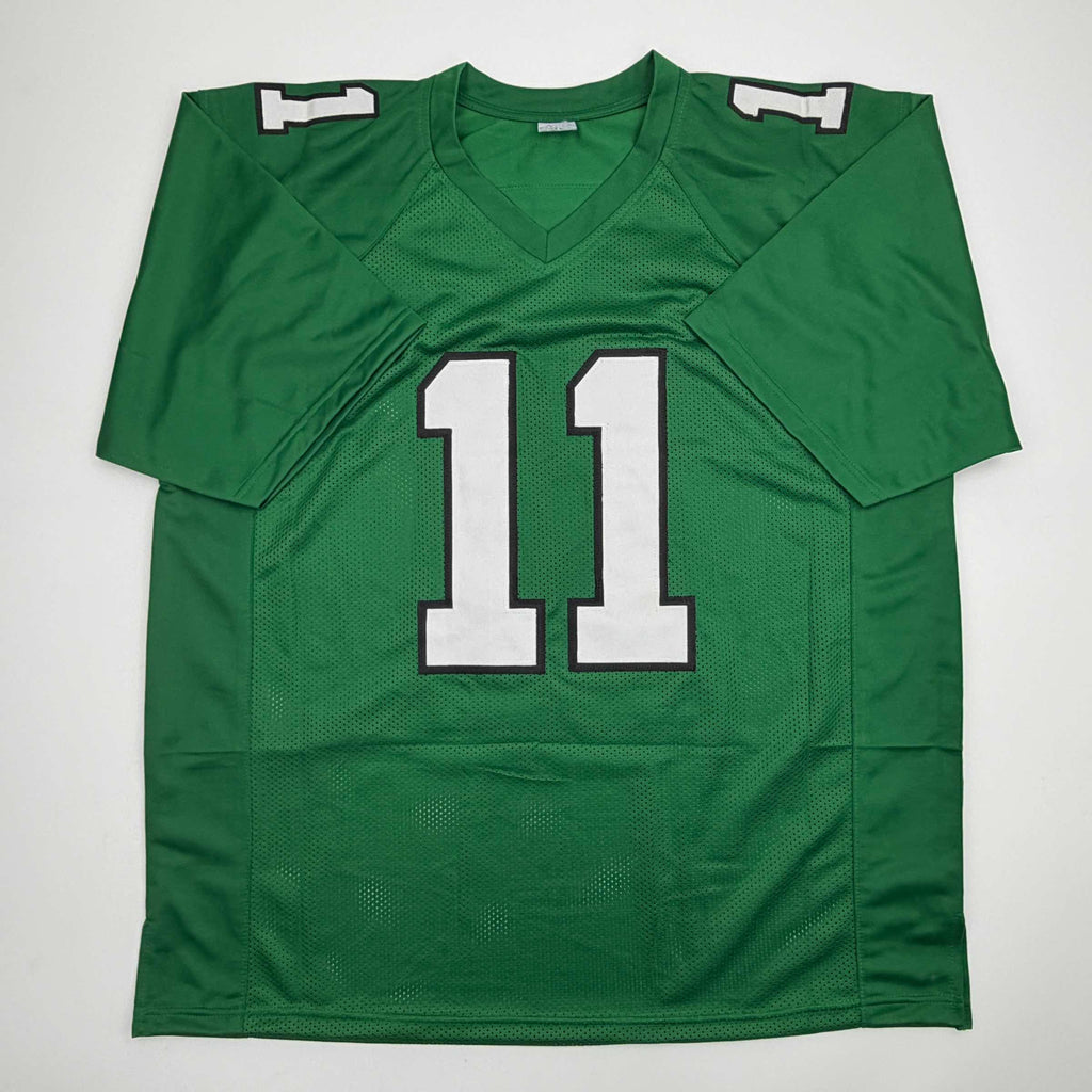 Autographed/Signed AJ A.J. Brown Philadelphia Kelly Green Football Jersey Beckett BAS COA