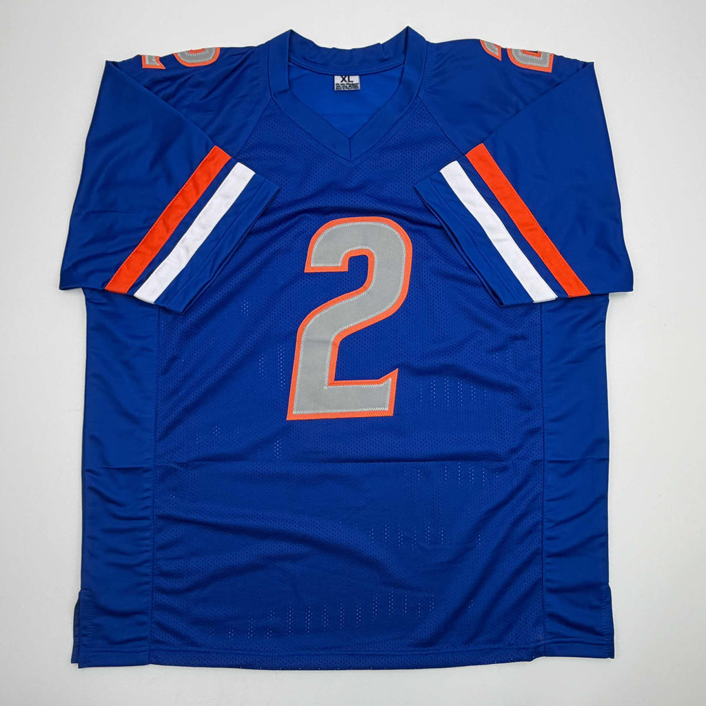Autographed/Signed Ashton Jeanty Boise State Blue College Football Jersey Beckett BAS COA