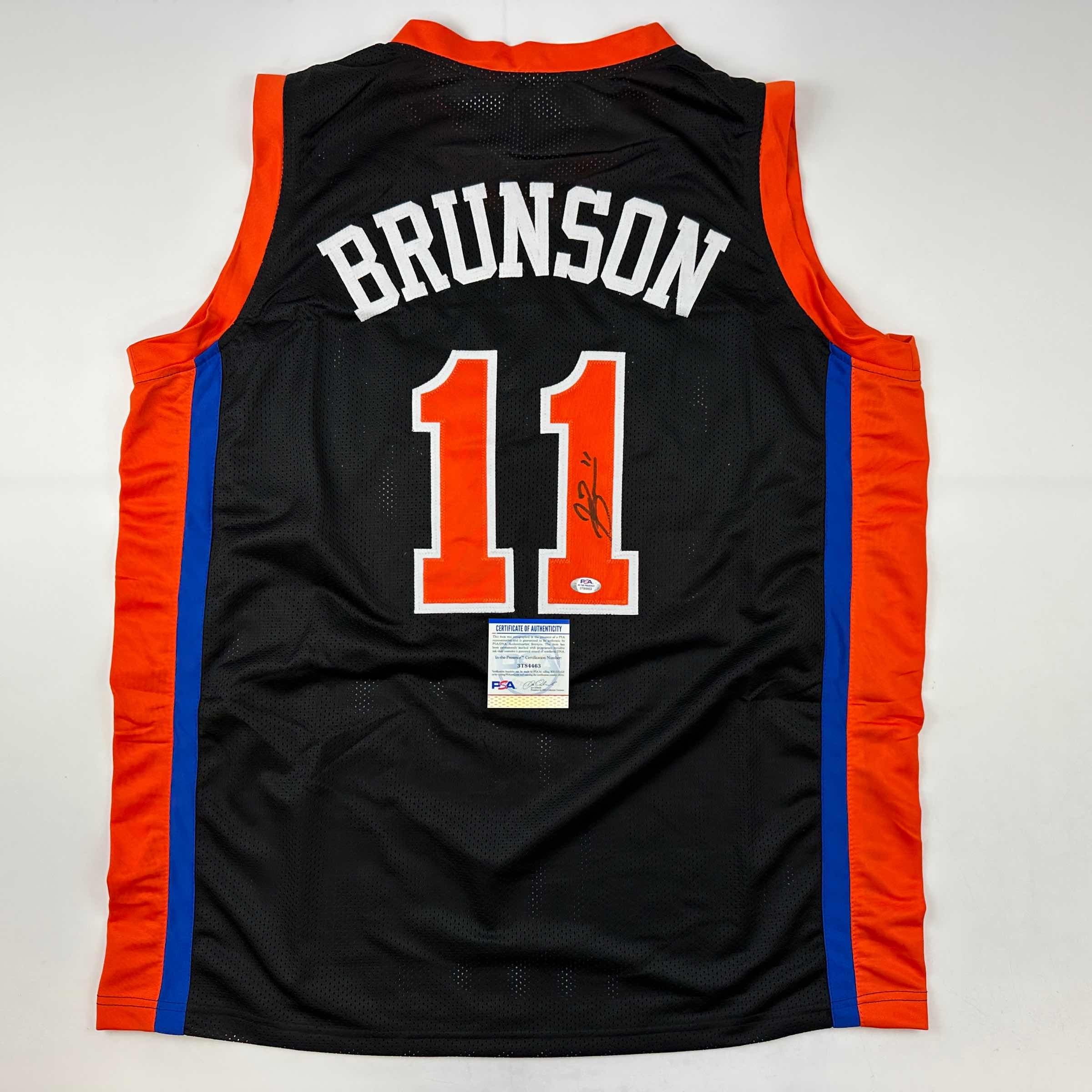 Autographed/Signed Jalen Brunson New York Black Basketball Jersey PSA/DNA COA