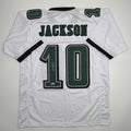 Autographed/Signed DeSean Jackson Philadelphia White Football Jersey Beckett BAS COA