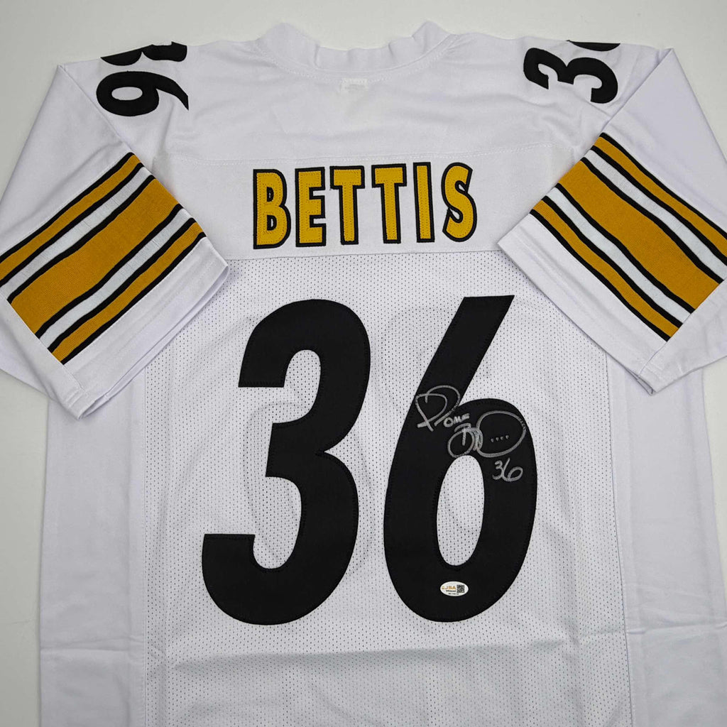 Autographed/Signed Jerome Bettis Pittsburgh White Football Jersey JSA COA