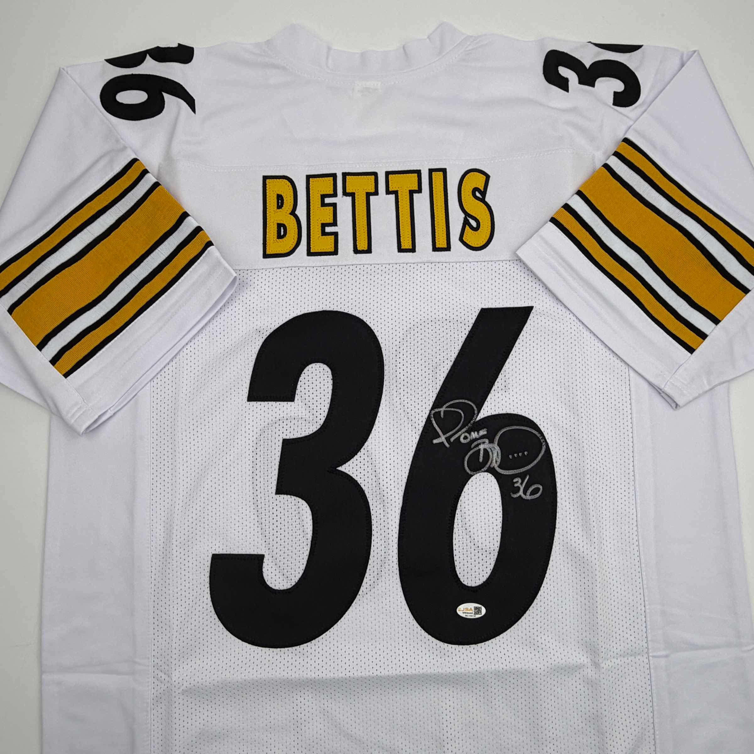 Autographed/Signed Jerome Bettis Pittsburgh White Football Jersey JSA COA