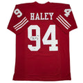 Autographed/Signed Charles Haley San Francisco Red Football Jersey JSA COA