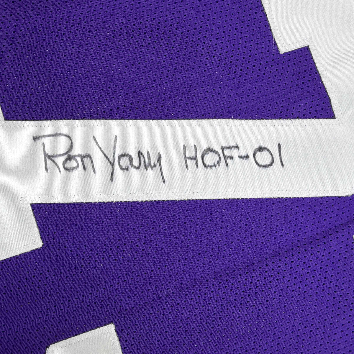 Autographed/Signed Ron Yary HOF 01  Minnesota Purple Football Jersey JSA COA