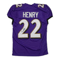 Autographed/Signed Derrick Henry Baltimore Purple Football Jersey JSA COA