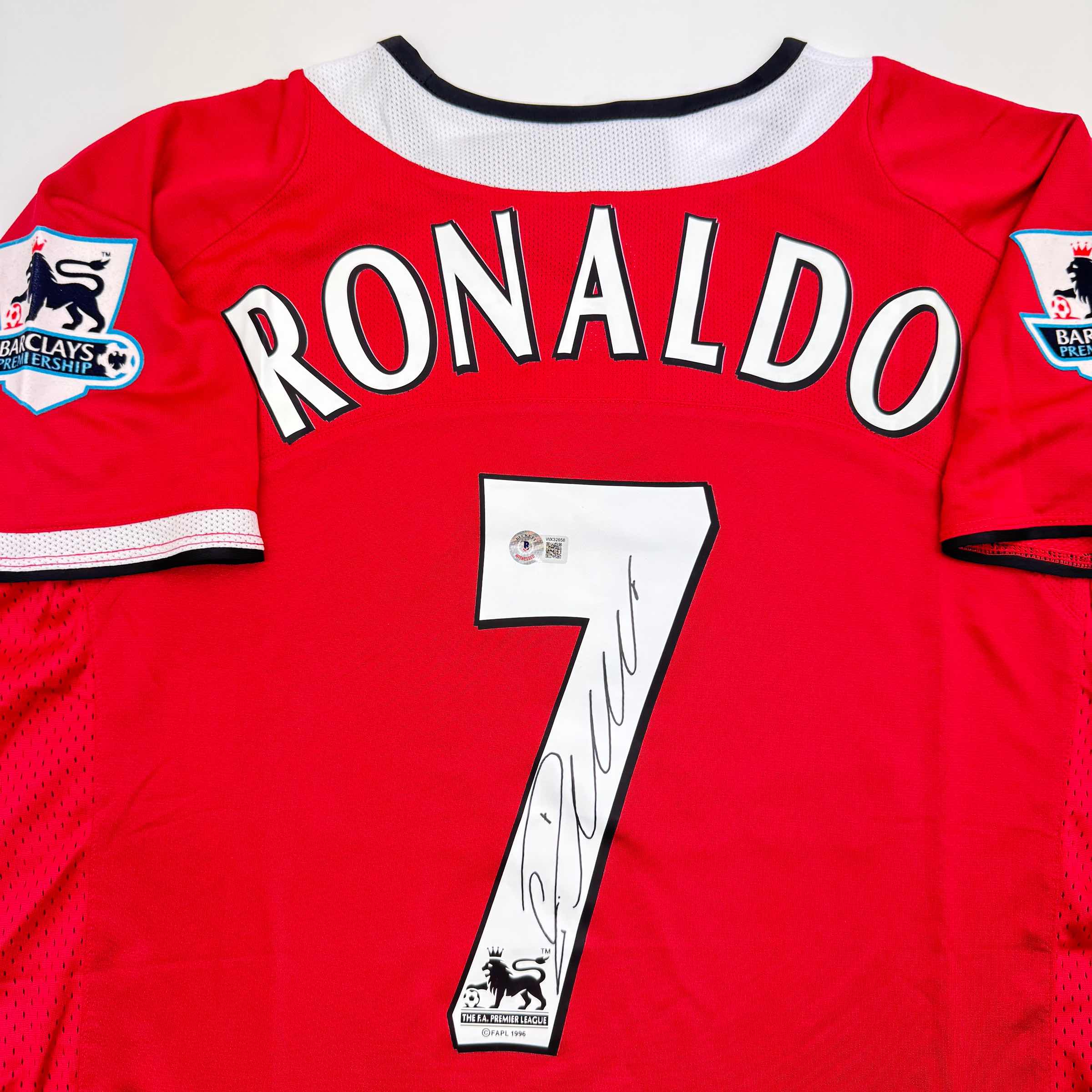 Autographed/Signed Cristiano Ronaldo Manchester United Red Soccer Jersey Beckett BAS COA