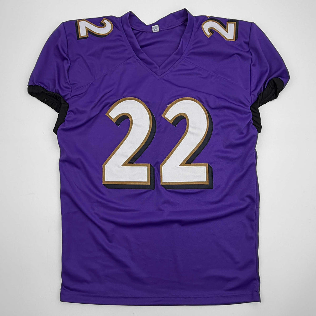Autographed/Signed Derrick Henry Baltimore Purple Football Jersey JSA COA