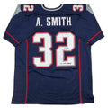 Autographed/Signed Antowain Smith 2x SB Champ New England Blue Football Jersey JSA COA