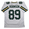 Autographed/Signed Dave Robinson HOF 13 Green Bay White Football Jersey JSA COA