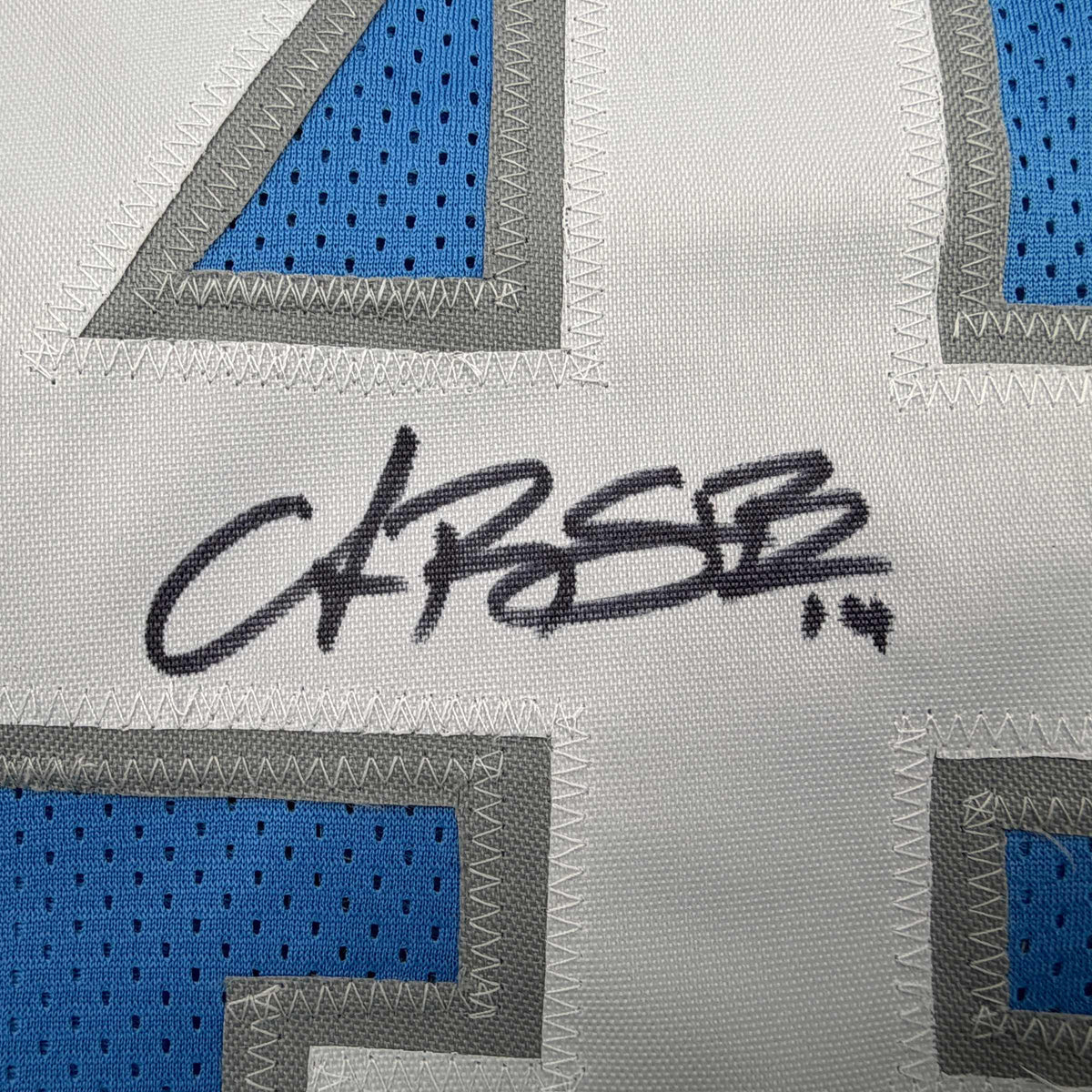 Autographed/Signed Amon-Ra St. Brown Detroit Current Blue Football Jersey Beckett BAS COA