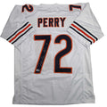 Autographed/Signed William Perry The Refrigerator Chicago White Football Jersey Beckett BAS COA
