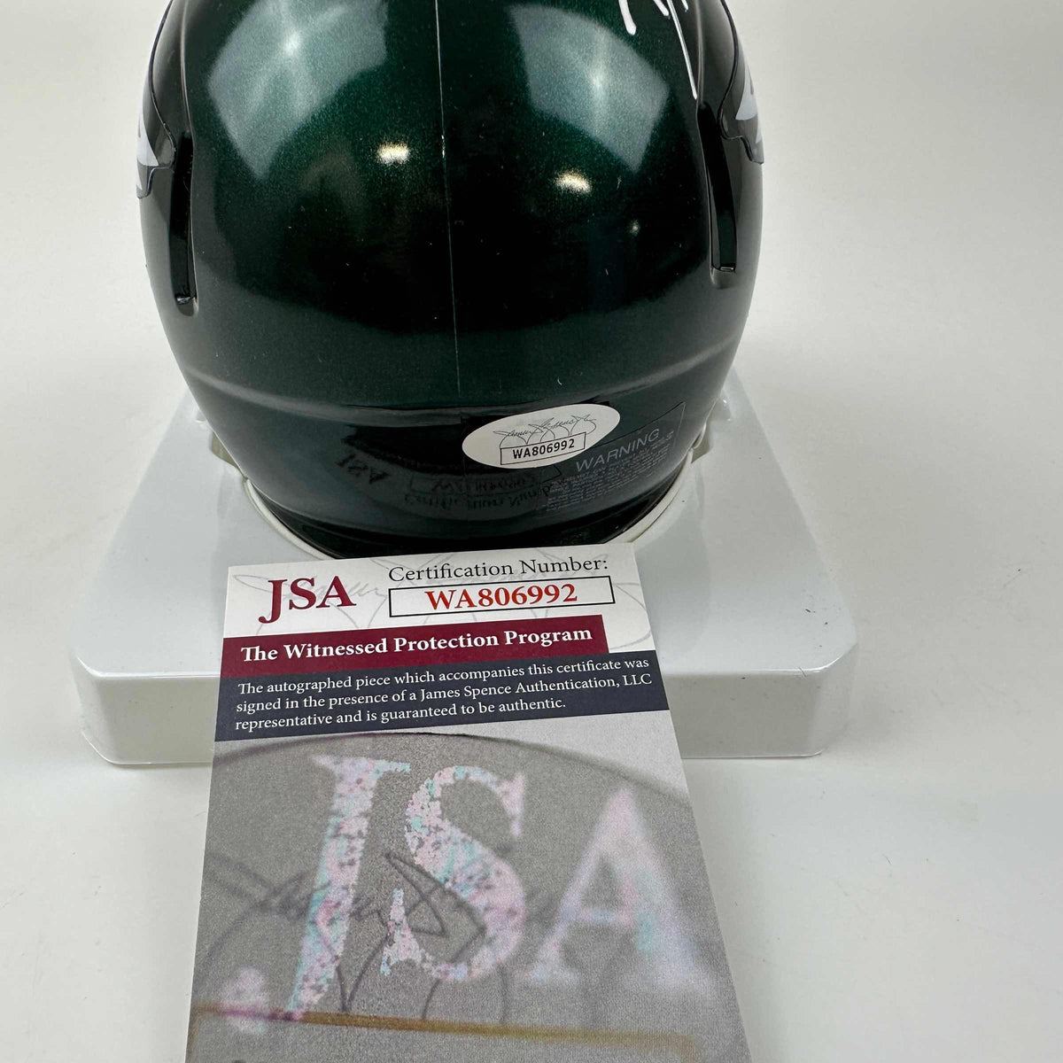 Autographed/Signed D'Andre Swift Philadelphia Eagles Mini Football Helmet JSA COA