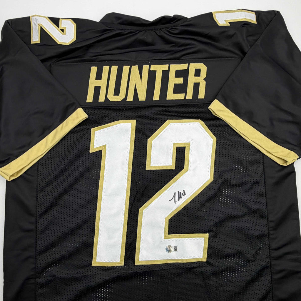 Autographed/Signed Travis Hunter Colorado Black College Football Jersey Beckett BAS COA