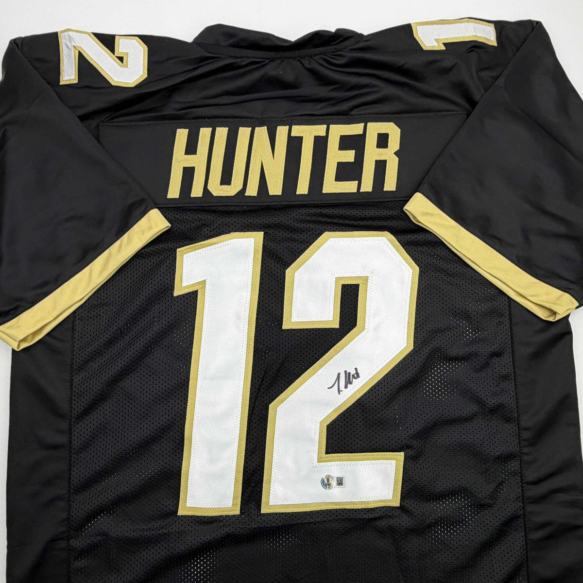 Autographed/Signed Travis Hunter Colorado Black College Football Jersey Beckett BAS COA