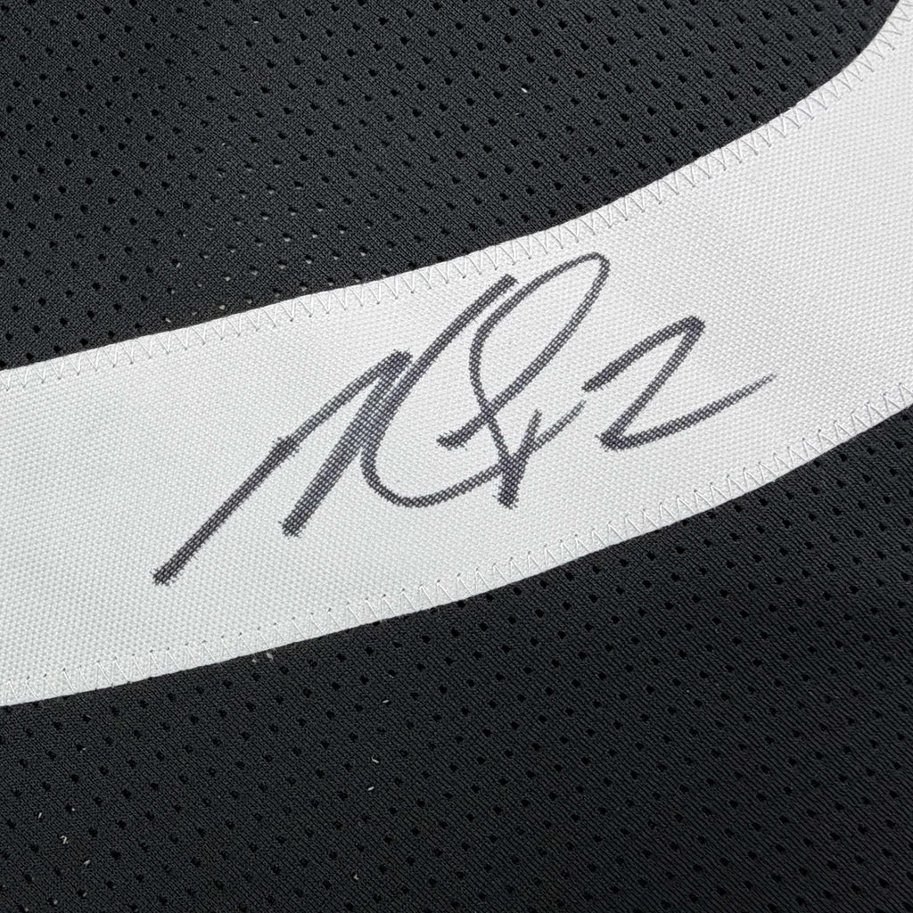 Autographed/Signed Michael Mike Vick Pittsburgh Black Football Jersey Beckett BAS COA