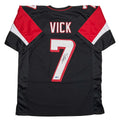Autographed/Signed Michael Mike Vick Atlanta Black Football Jersey Beckett BAS COA