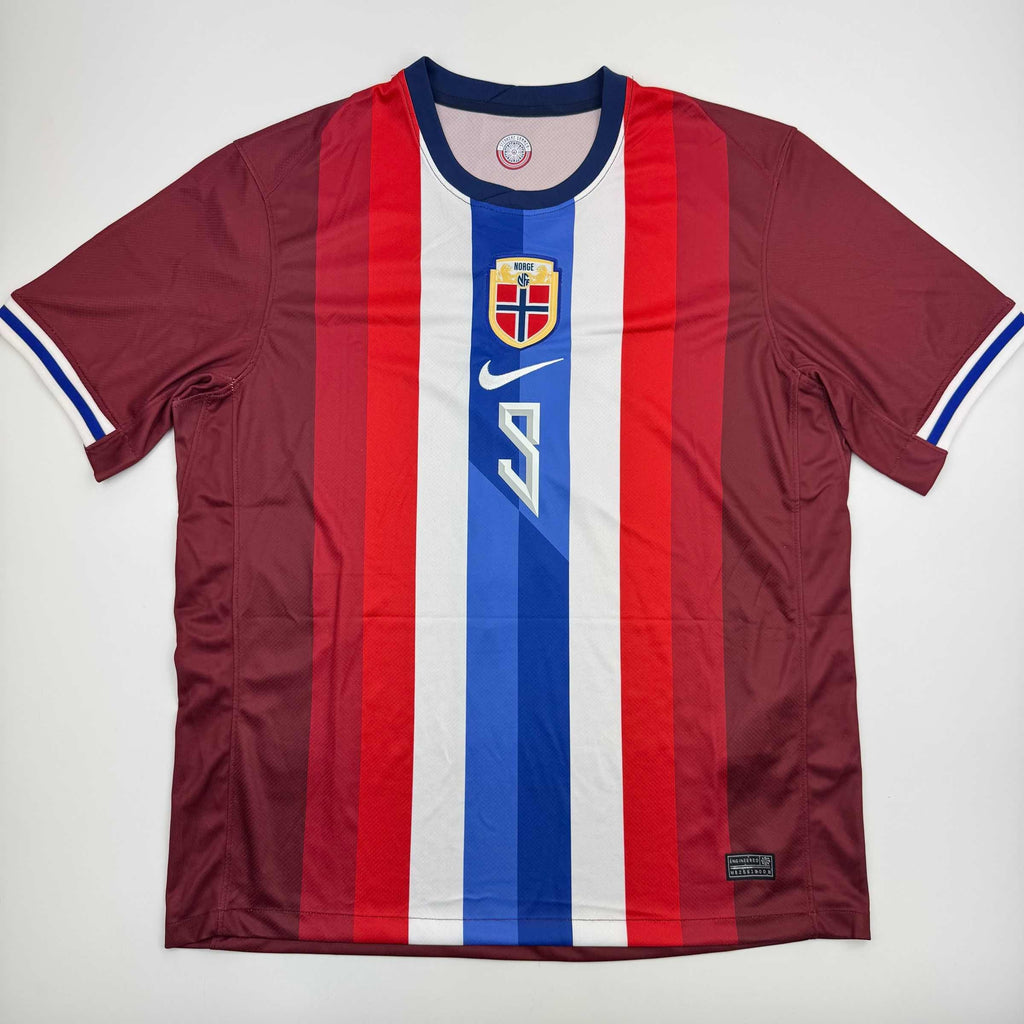 Autographed/Signed Erling Haaland Norway Maroon Soccer Futbol Jersey Beckett BAS COA