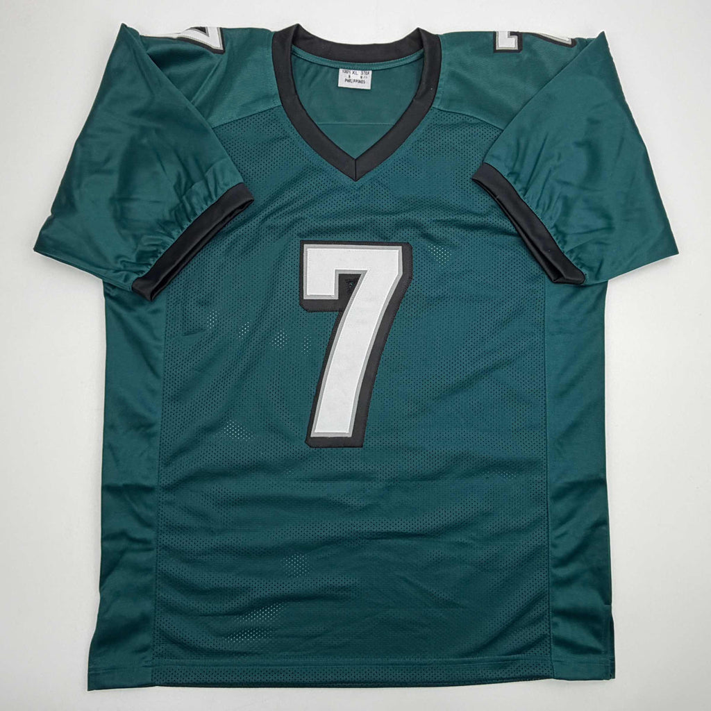 Autographed/Signed Michael Mike Vick Philadelphia Green Football Jersey Beckett BAS COA