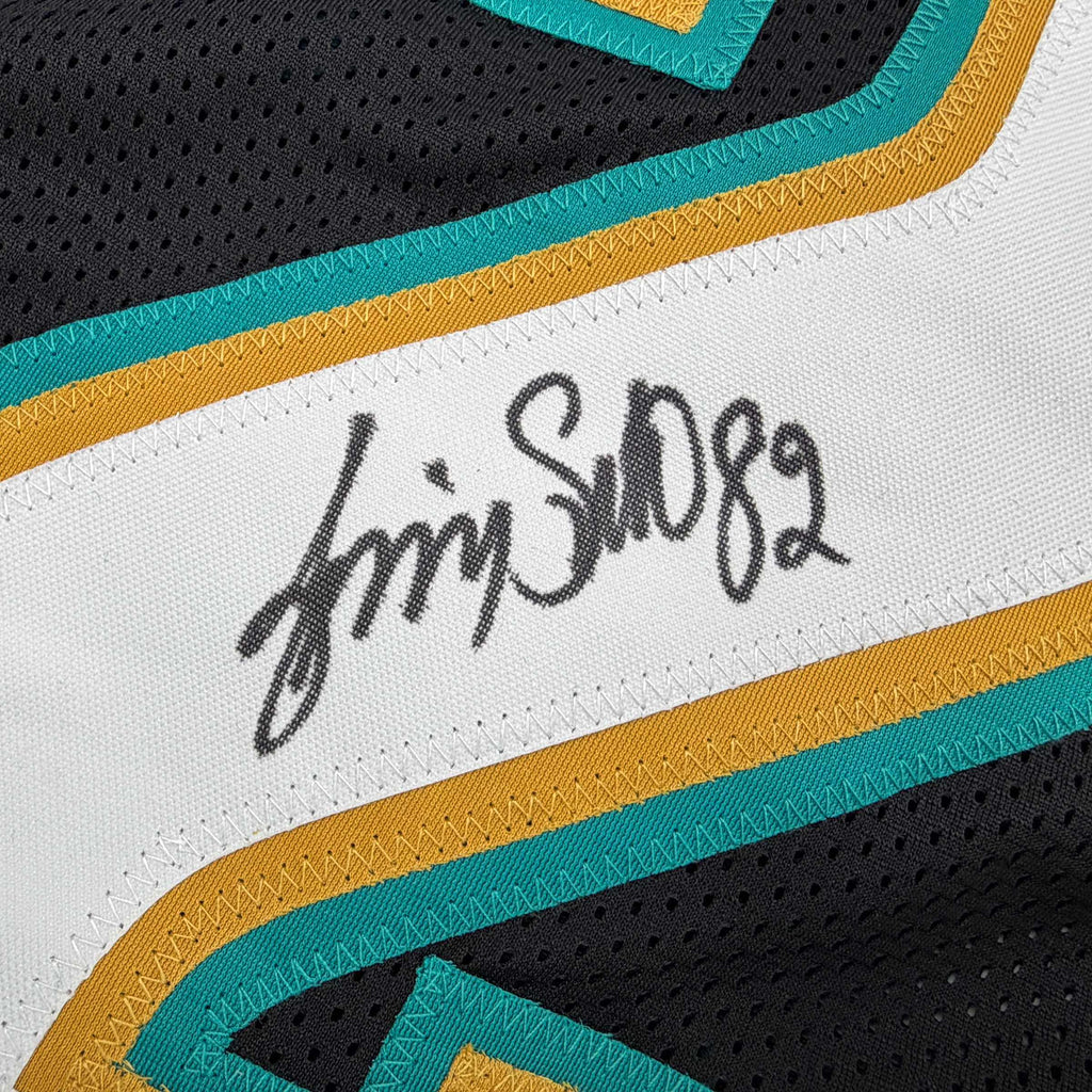 Autographed/Signed Jimmy Smith Jacksonville Black Football Jersey Beckett BAS COA