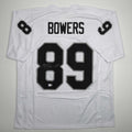 Autographed/Signed Brock Bowers Las Vegas Oakland White Football Jersey Beckett BAS COA