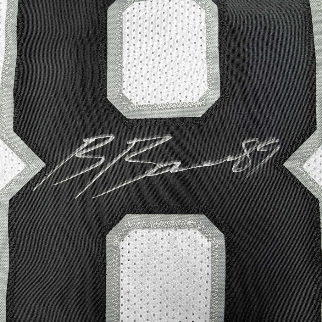 Autographed/Signed Brock Bowers Las Vegas Oakland White Football Jersey Beckett BAS COA