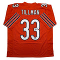 Autographed/Signed Charles Tillman Peanut Chicago Orange Football Jersey Beckett BAS COA