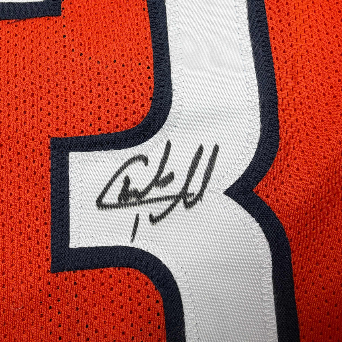 Autographed/Signed Charles Tillman Peanut Chicago Orange Football Jersey Beckett BAS COA