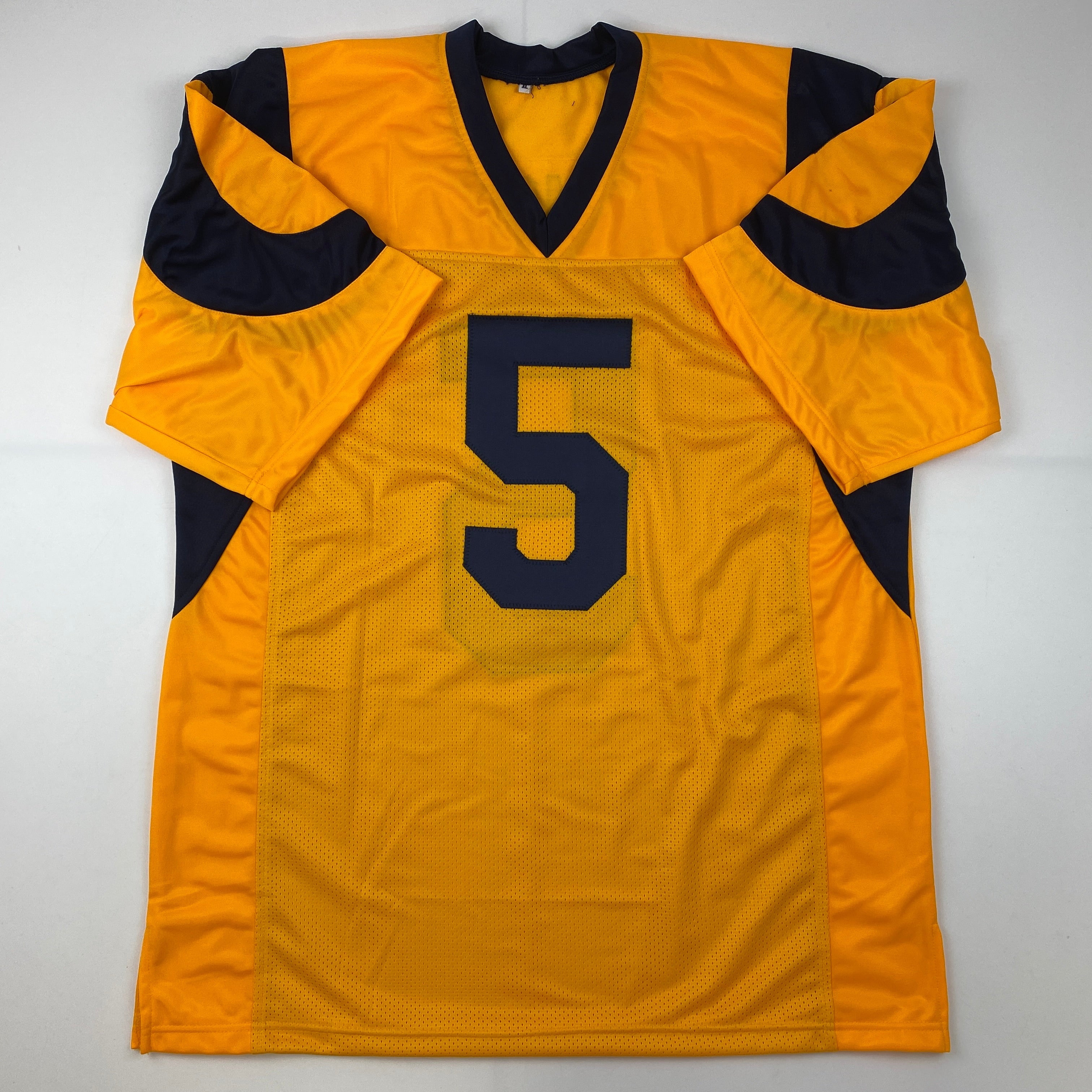 Autographed/Signed Jalen Ramsey Los Angeles LA Yellow Color Rush Football Jersey JSA COA