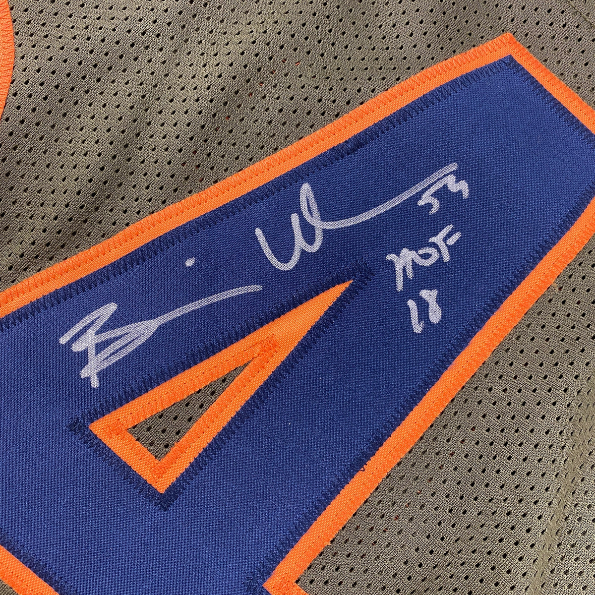Autographed/Signed Brian Urlacher HOF 18 Chicago Green Salute To Service Stat Football Jersey Beckett BAS COA
