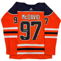 Autographed/Signed Connor McDavid Edmonton Orange Hockey Jersey Beckett BAS COA