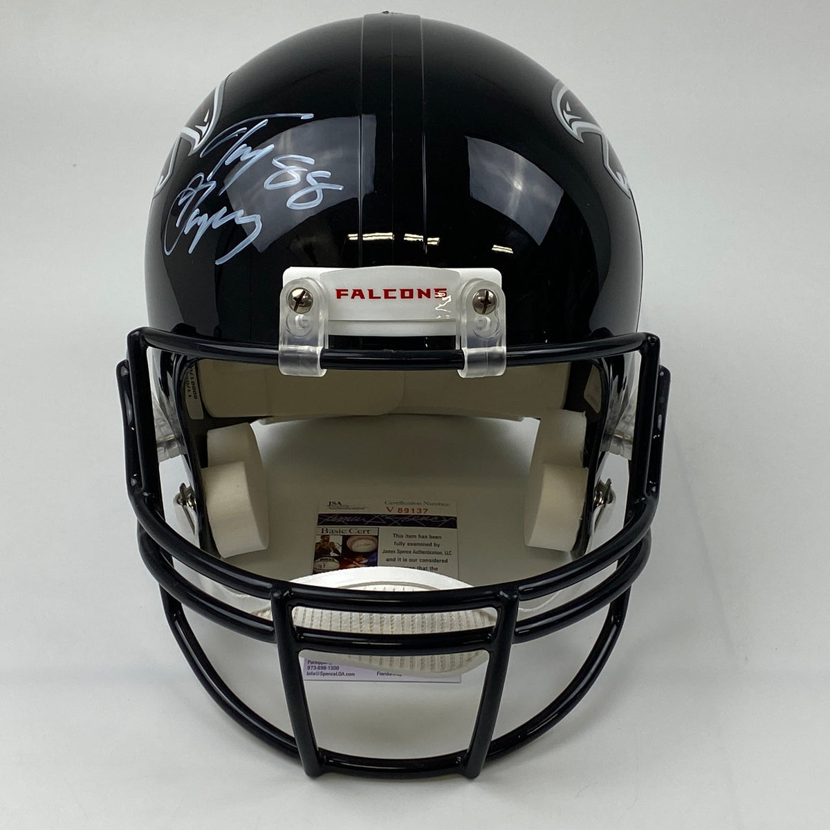 Autographed/Signed Tony Gonzalez Atlanta Falcons Full Size FS F/S Replica Football Helmet JSA COA