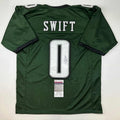Autographed/Signed D'Andre Swift Philadelphia Green Football Jersey JSA COA