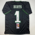 Autographed/Signed Jalen Hurts #1 Philadelphia Black Football Jersey JSA COA