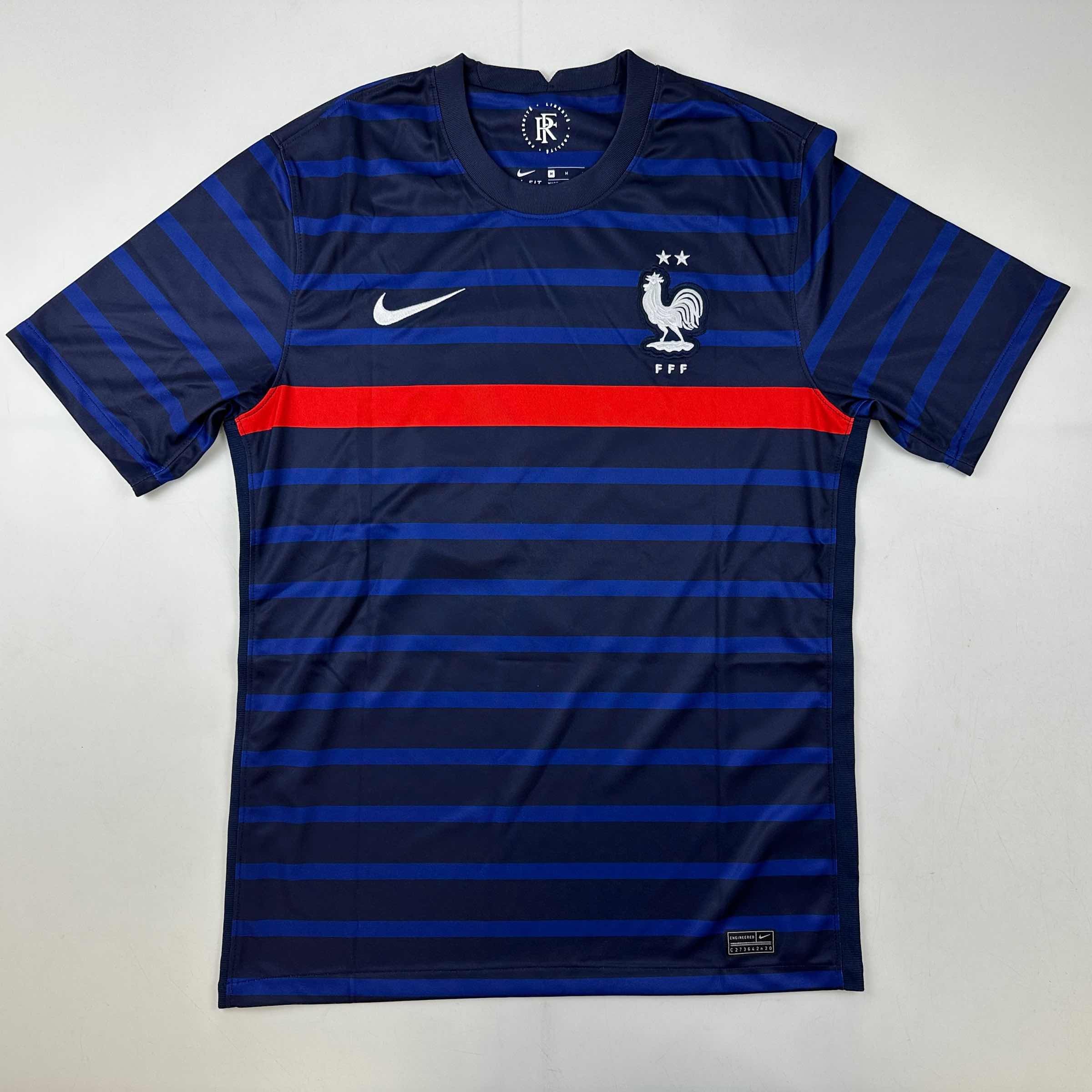 Autographed/Signed Karim Benzema France French National Team Blue Soccer Jersey Beckett BAS COA
