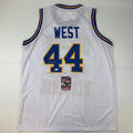Autographed/Signed Jerry West West Virginia White College Basketball Jersey JSA COA