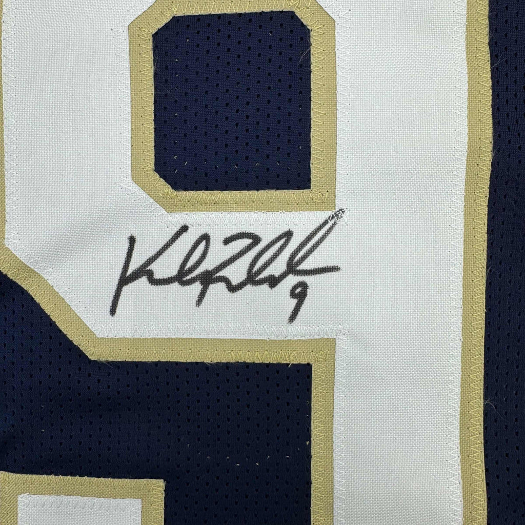 Autographed/Signed Kyle Rudolph Notre Dame Blue College Football Jersey Beckett BAS COA