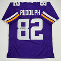 Autographed/Signed Kyle Rudolph Minnesota Purple Football Jersey Beckett BAS COA