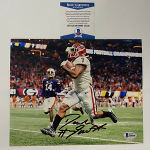 Autographed/Signed D'Andre Swift Georgia Bulldogs 8x10 College Football Photo Beckett BAS COA #1