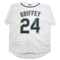 Autographed/Signed Ken Griffey Jr. Seattle White Baseball Jersey Beckett BAS COA