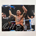 Autographed/Signed Max Holloway UFC MMA Black Fighting 8x10 Photo JSA COA