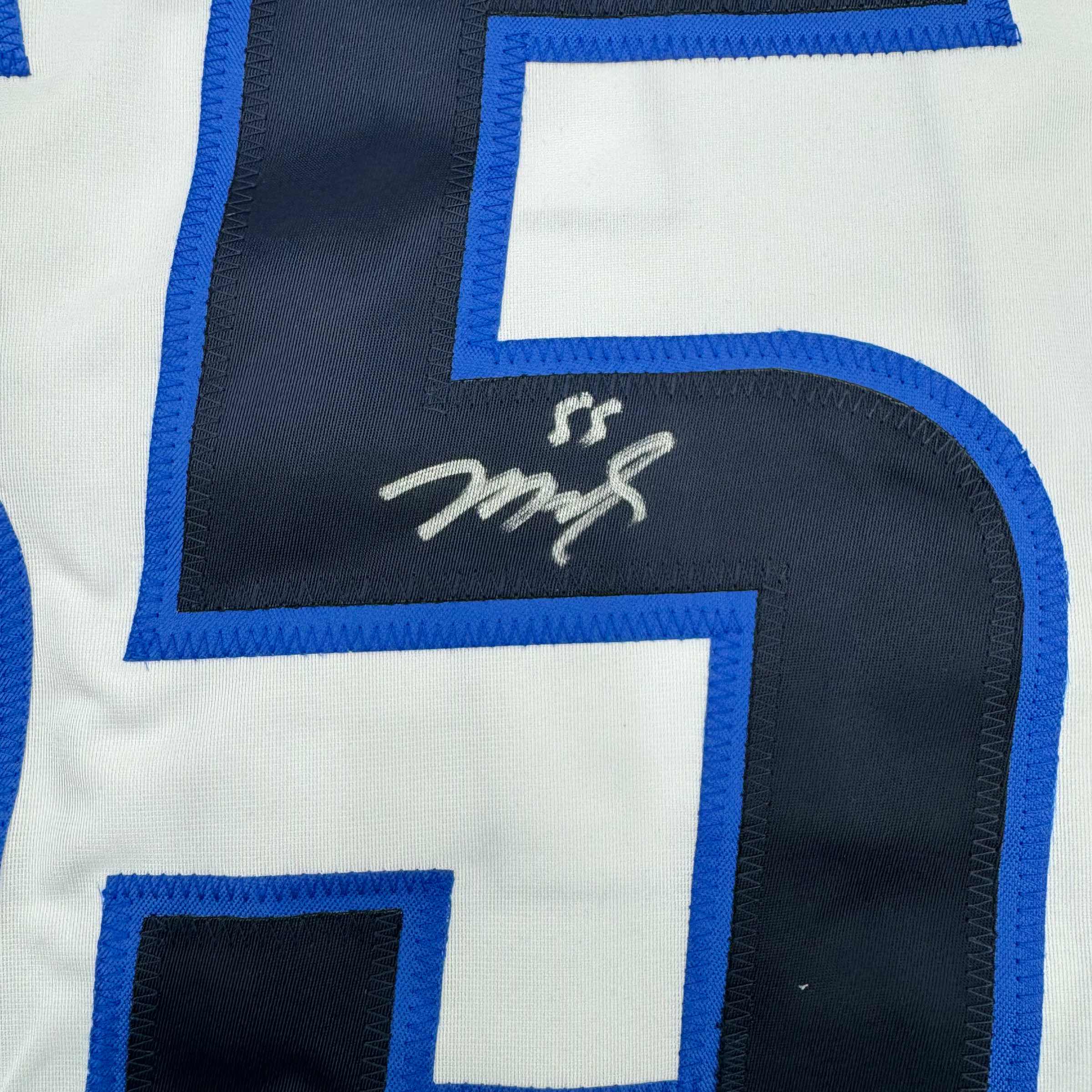 Framed Autographed/Signed Mark Scheifele 35x39 Winnipeg White Hockey Jersey JSA COA