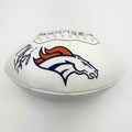 Autographed/Signed Peyton Manning Denver Broncos FS White Panel Logo Football Fanatics COA