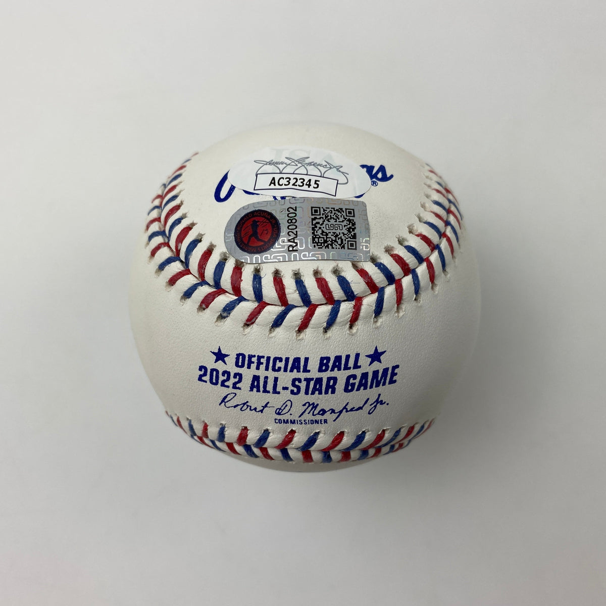 Autographed/Signed Ronald Acuna Jr. 2022 All-Star Game Rawlings Official Major League ROML Baseball JSA COA