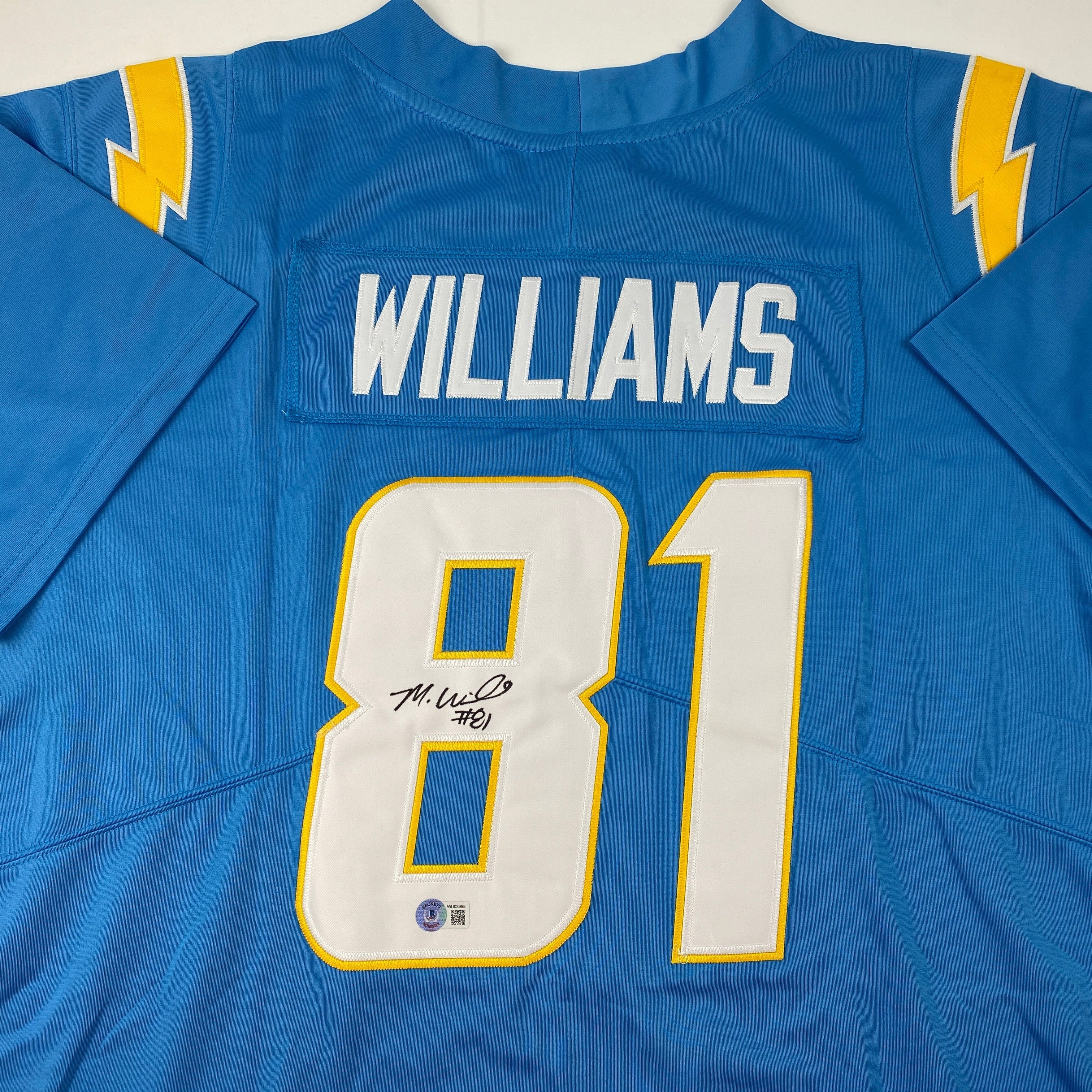 Autographed/Signed Mike Williams Los Angeles LA Powder Blue Football Jersey Beckett BAS COA