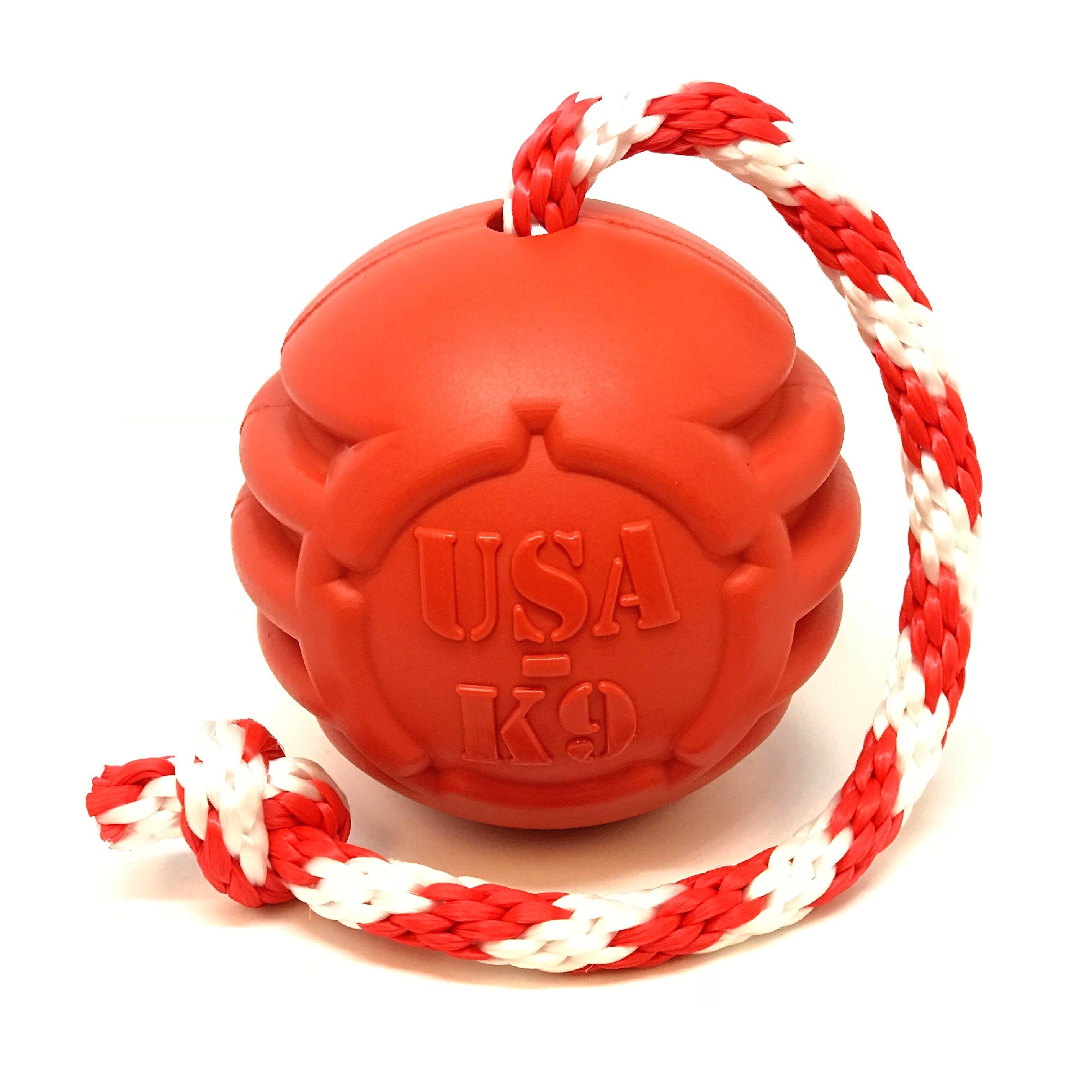 USA-K9 Stars and Stripes Rubber Dog Toy | K9 Handler Reward Toy | Red | USA Made