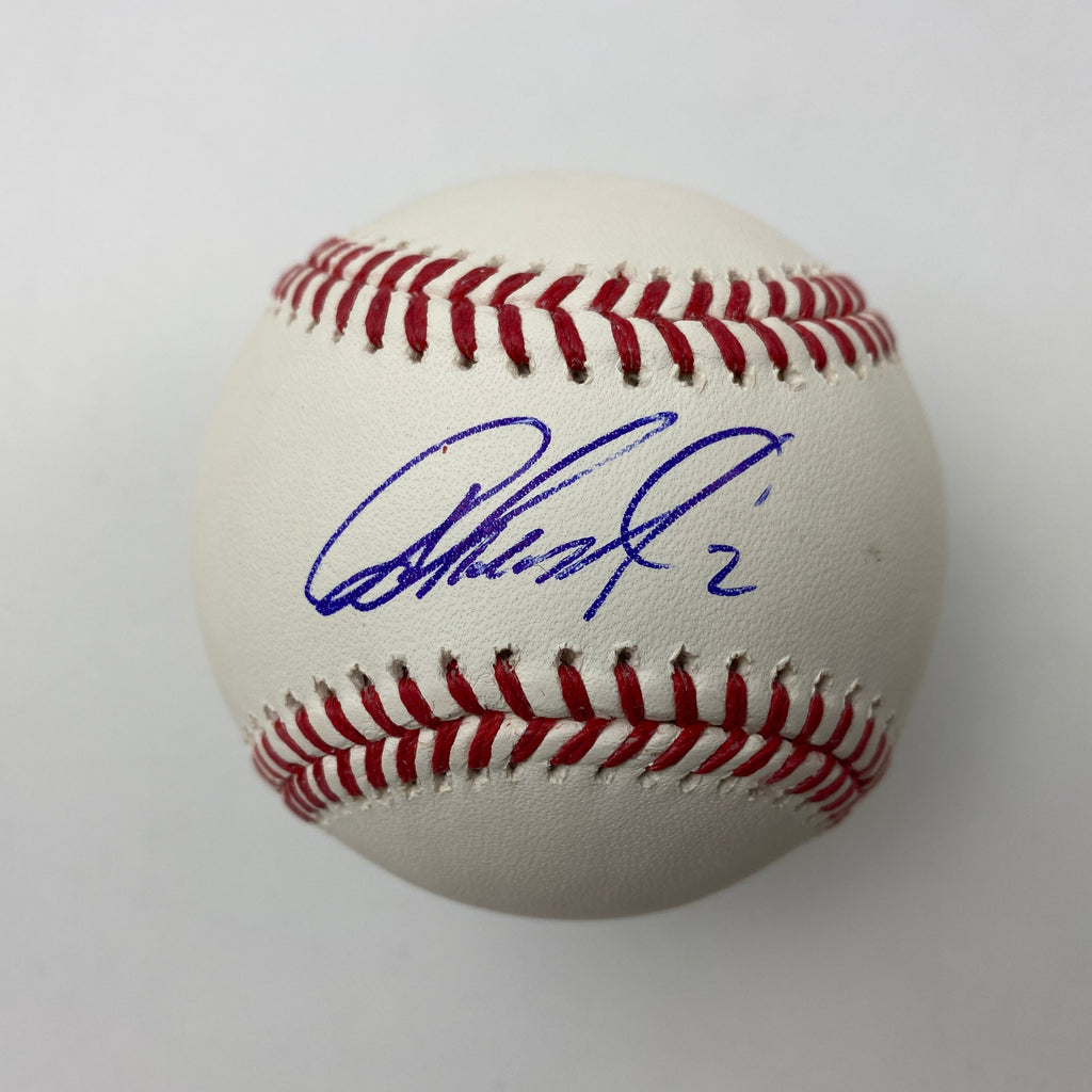 Autographed/Signed Jazz Chisholm Jr. Rawlings Official Major League Baseball ROML JSA COA